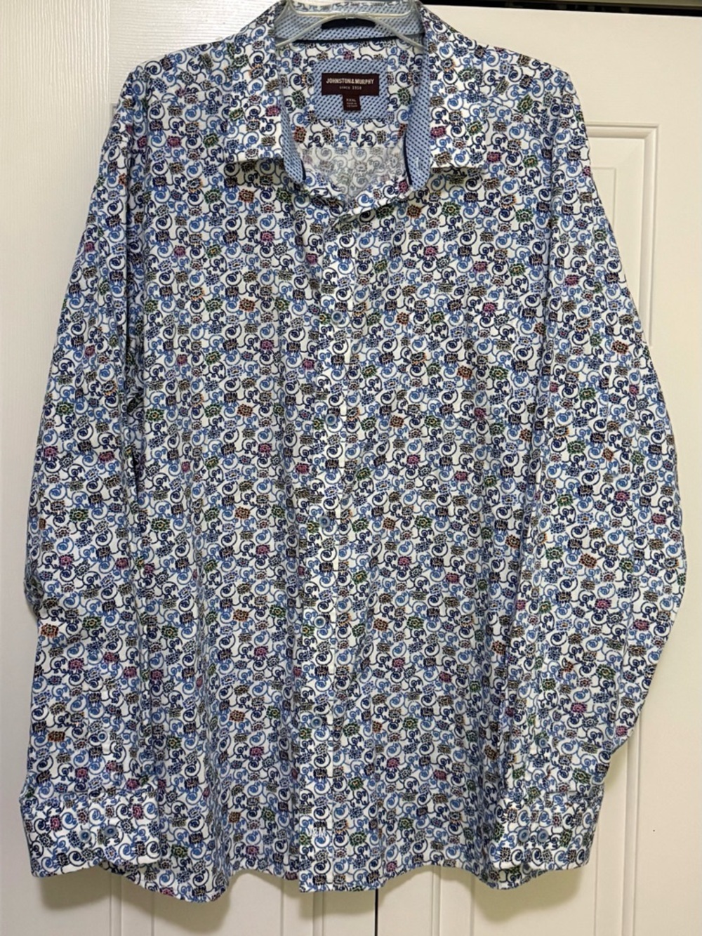 Johnston & Murphy Mens 3XL Floral Design Multicolor Cotton Button Front Shirt